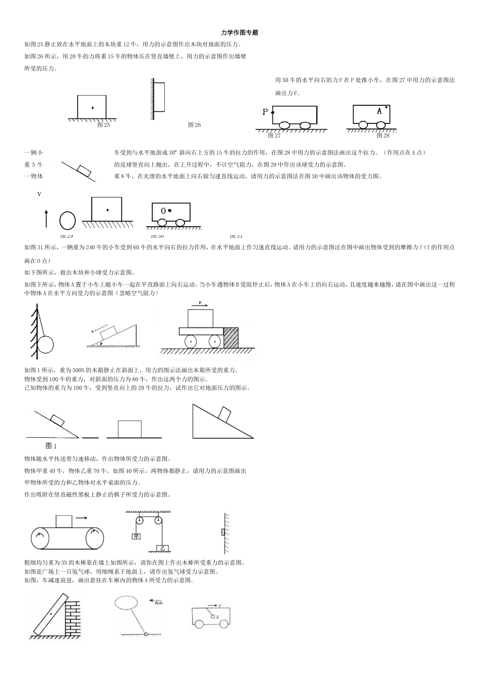 初中物理力学作图专题[共4页]_第1页