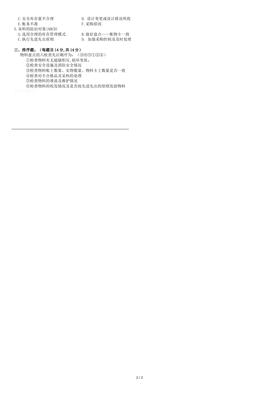 仓库管理员培训试题(含答案)[共2页]_第2页
