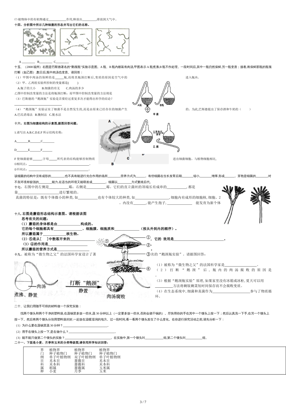 八年级生物上填图题(识图题)专题复习[共6页]_第3页