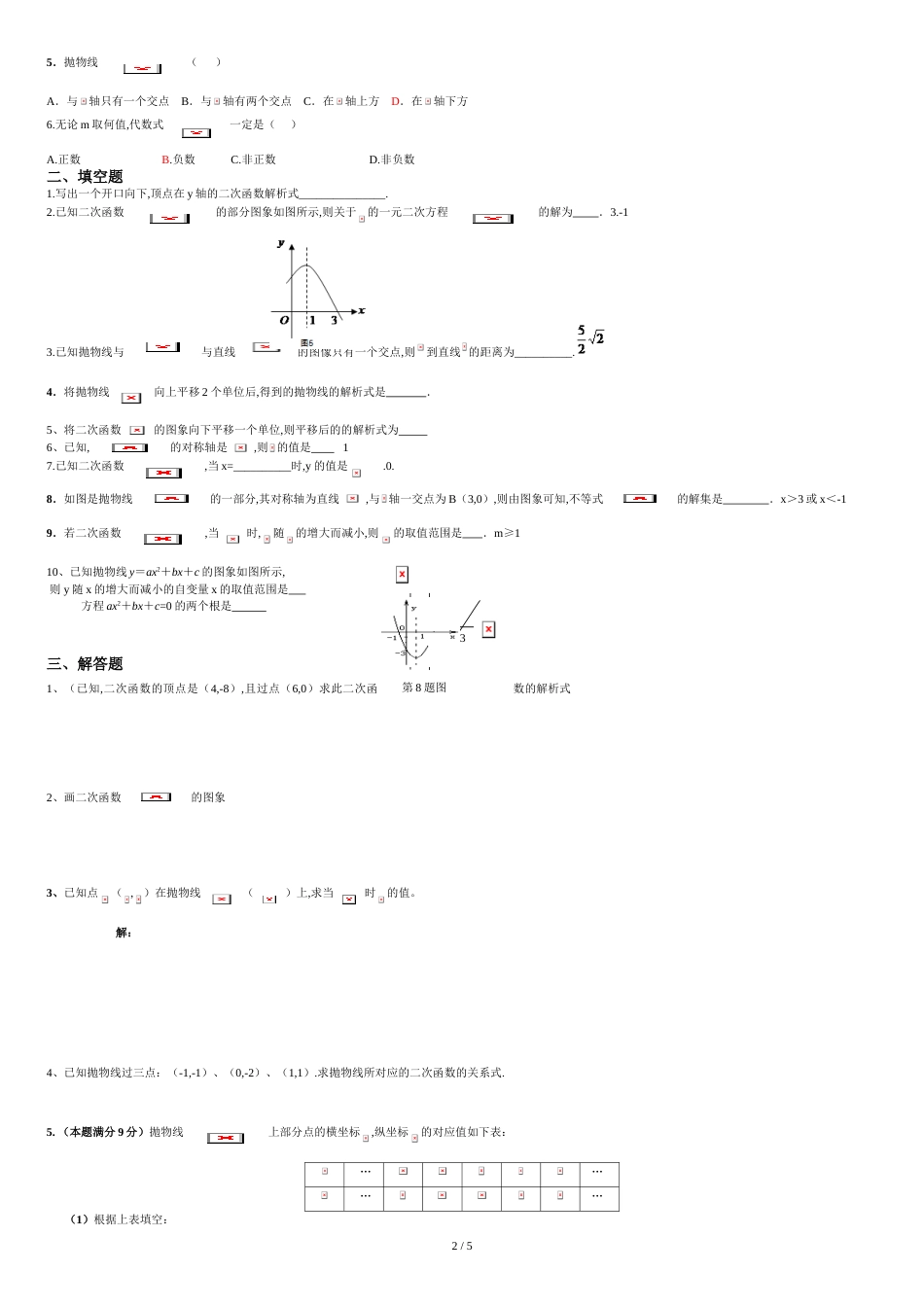 二次函数知识点总结与例题讲解_第2页