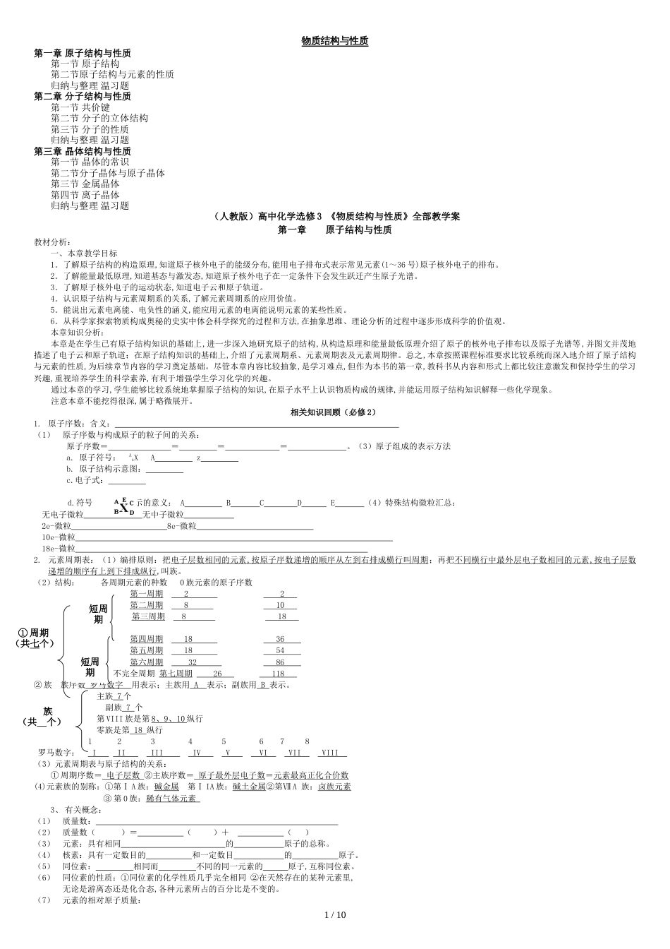 人教版高中化学选修3物质结构与性质教案[共11页]_第1页