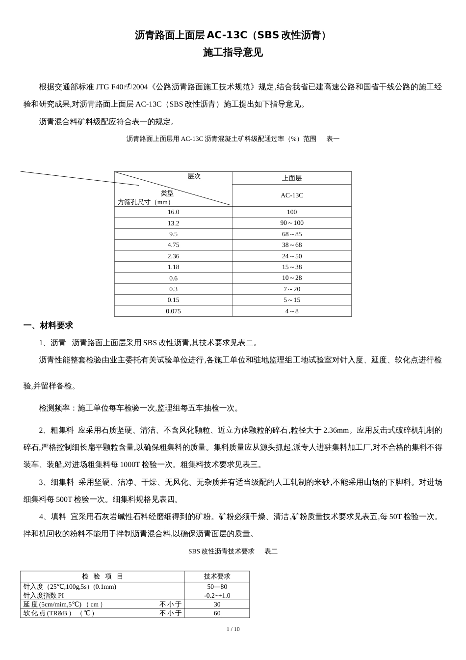 上面层AC-13C施工指导意见改性沥青[共10页]_第1页