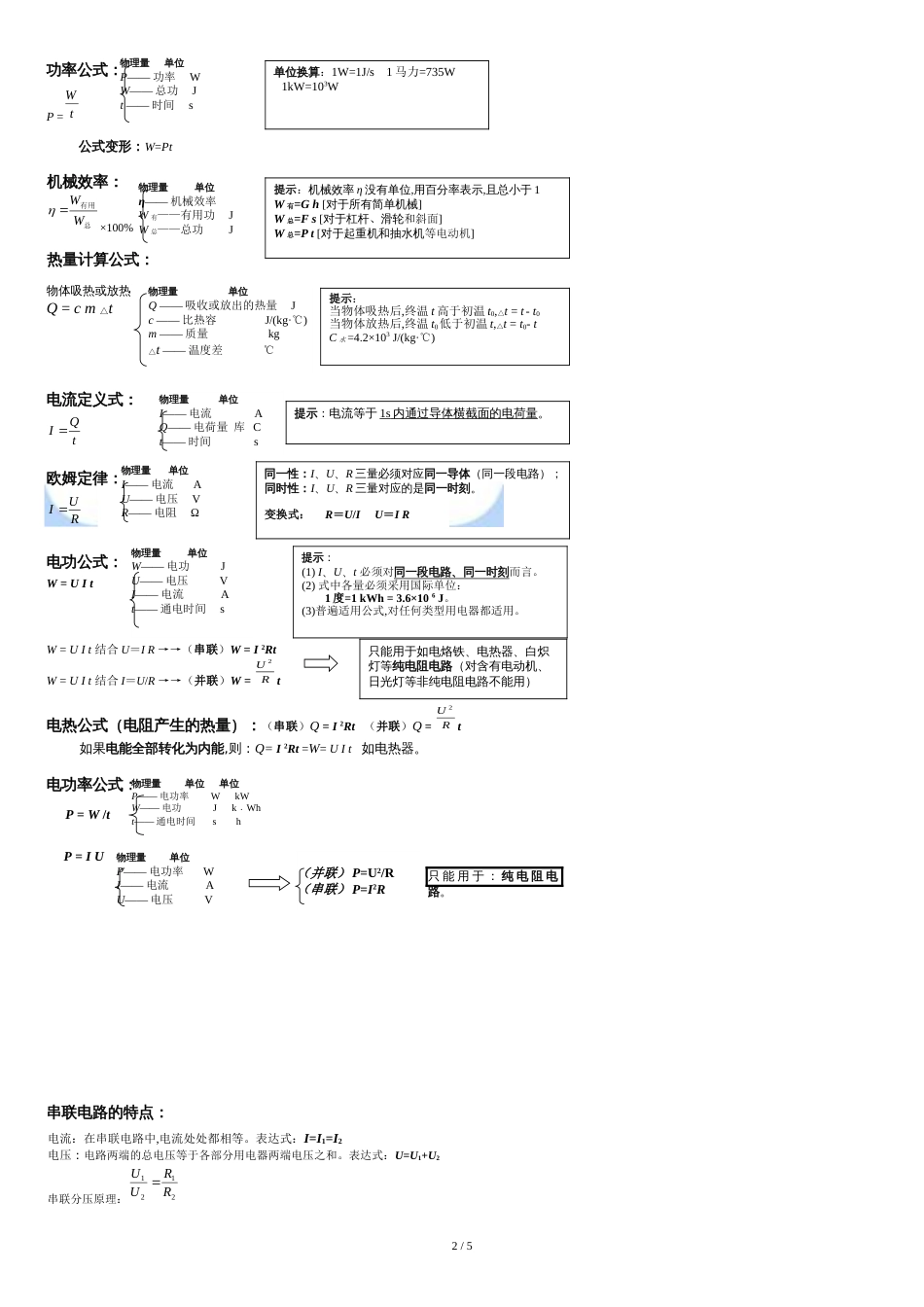 初中物理公式汇总一览表14771_第2页