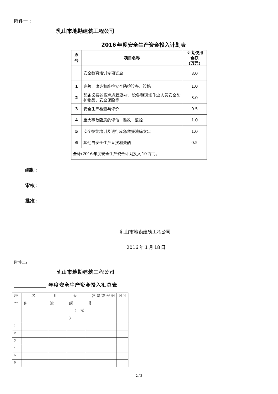 2016年度安全资金投入计划_第2页