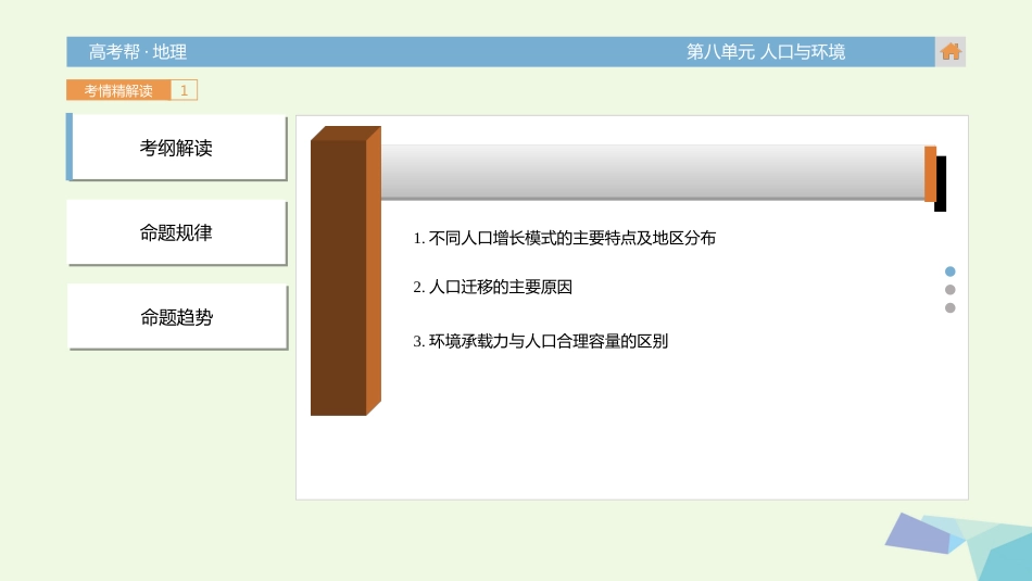 (全国通用)2018届高考地理一轮总复习-第八单元-人口与环境讲义_第3页