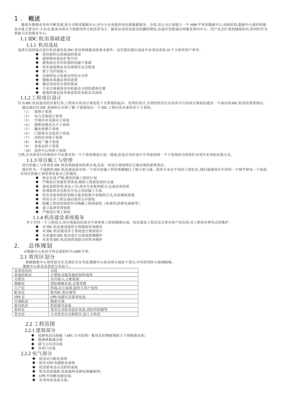 IDC机房设计建设方案[共13页]_第1页