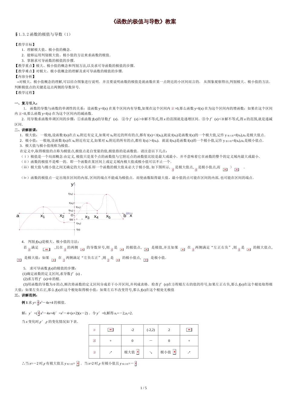 《函数的极值与导数》教案完美版[共6页]_第1页