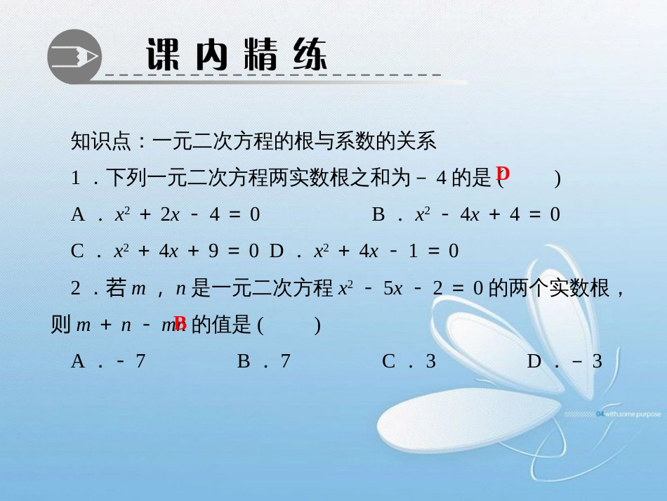 2.5　一元二次方程的根与系数的关系_第3页