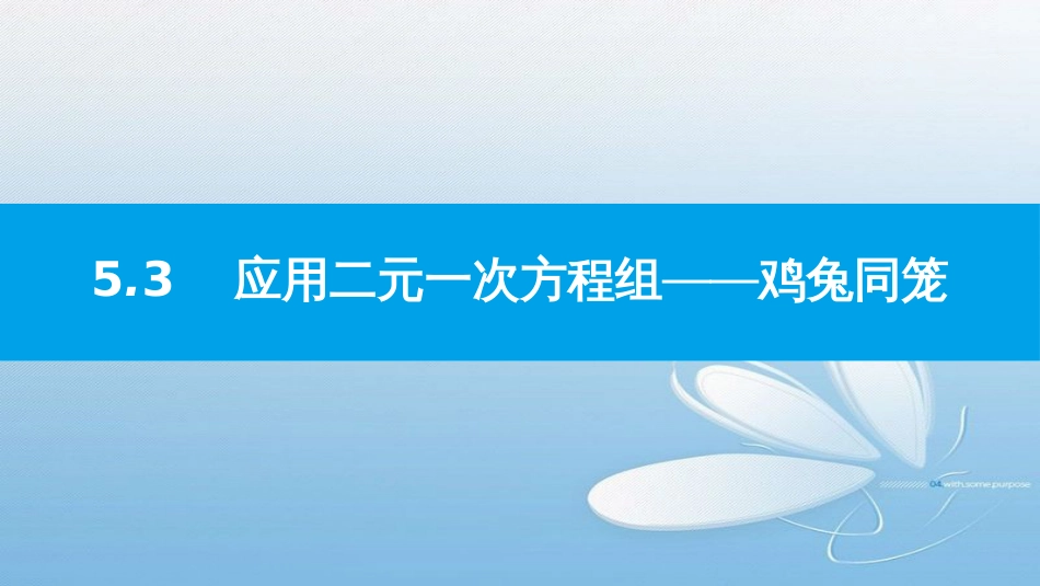 5.3应用二元一次方程组——鸡兔同笼_第1页