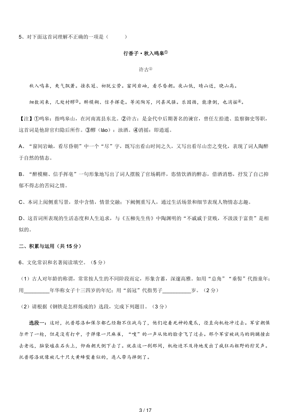 2019年山东省济南市中考语文试题(含解析)_第3页