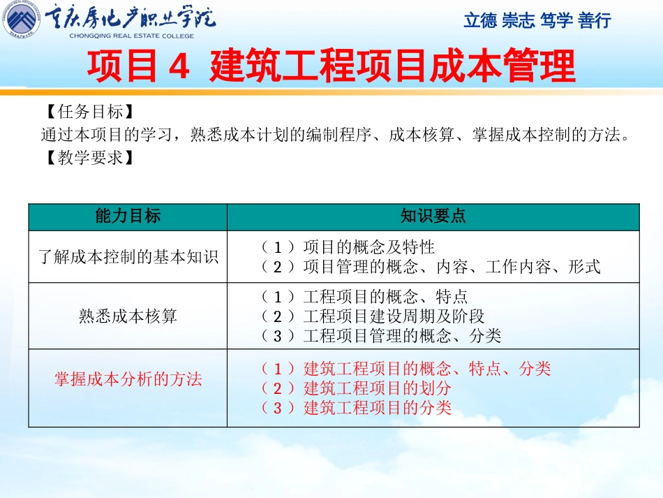 项目4建筑工程项目成本控制PPT课件_第3页