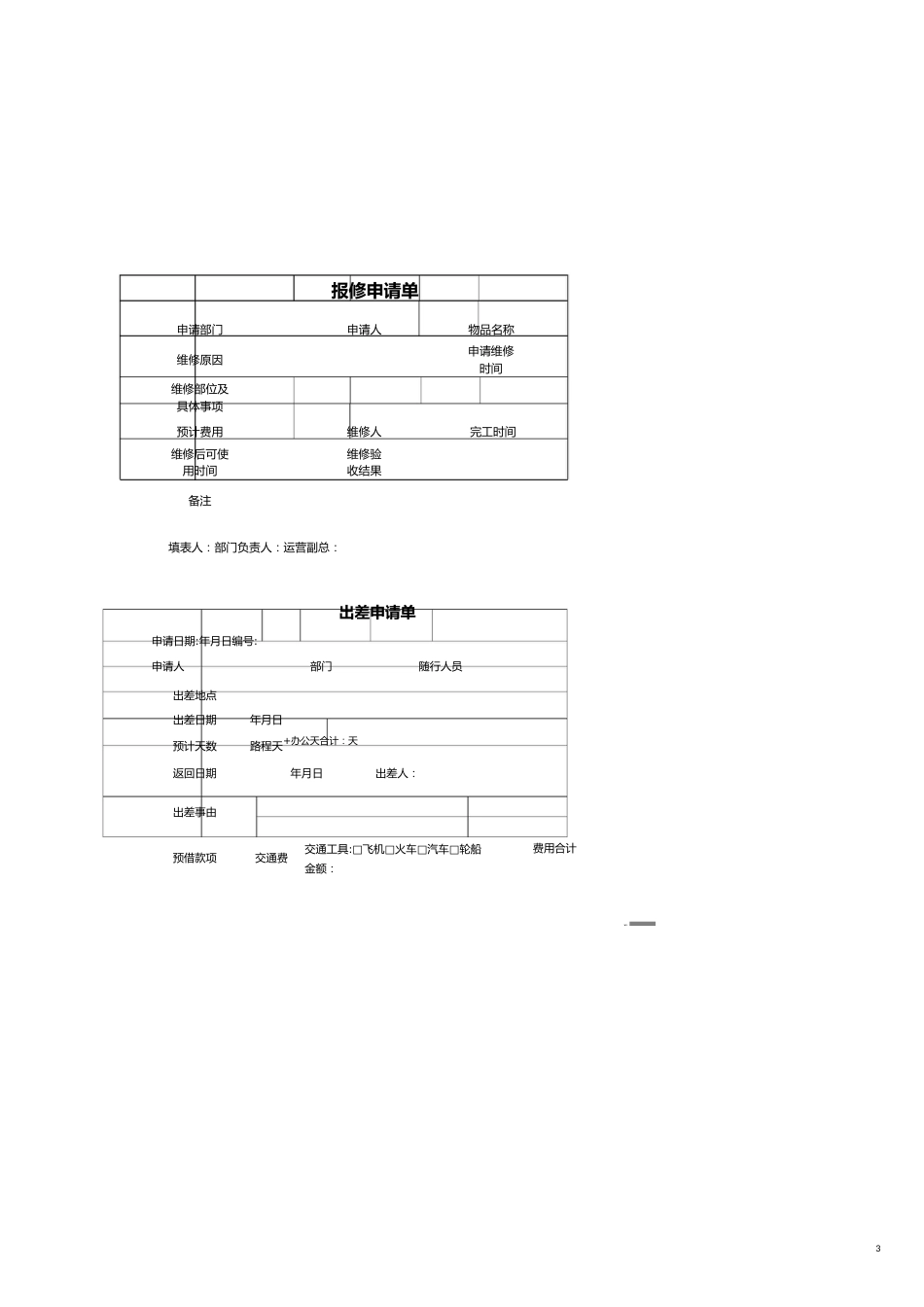 【财务管理财务表格】 人事行政部财务部成本核算中心表单_第3页