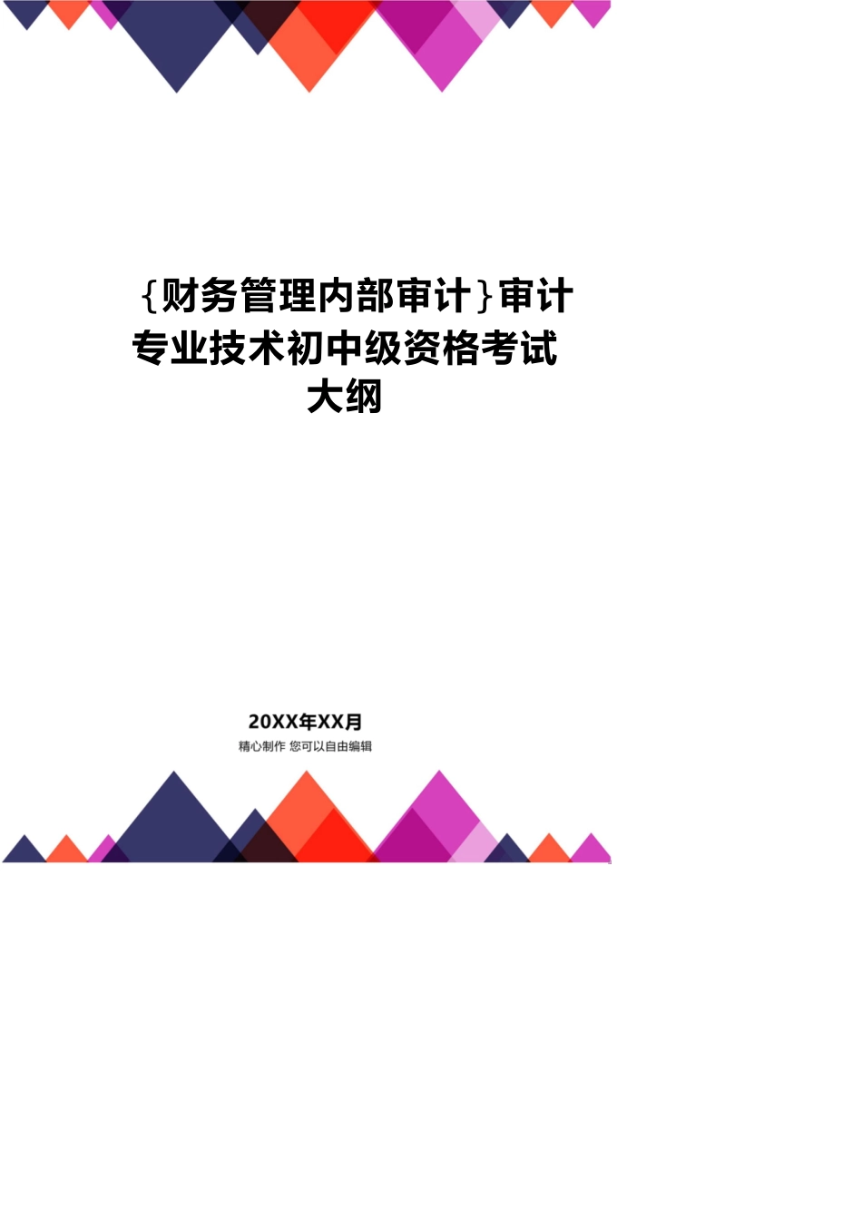 【财务管理内部审计 】审计专业技术初中级资格考试大纲_第1页