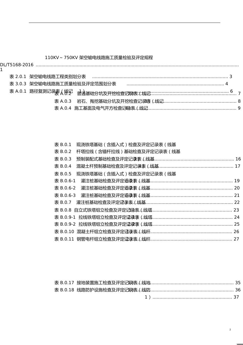 DLT5168-2016-110KV-750KV架空输电线路施工质量检验及评定规程[共40页]_第2页