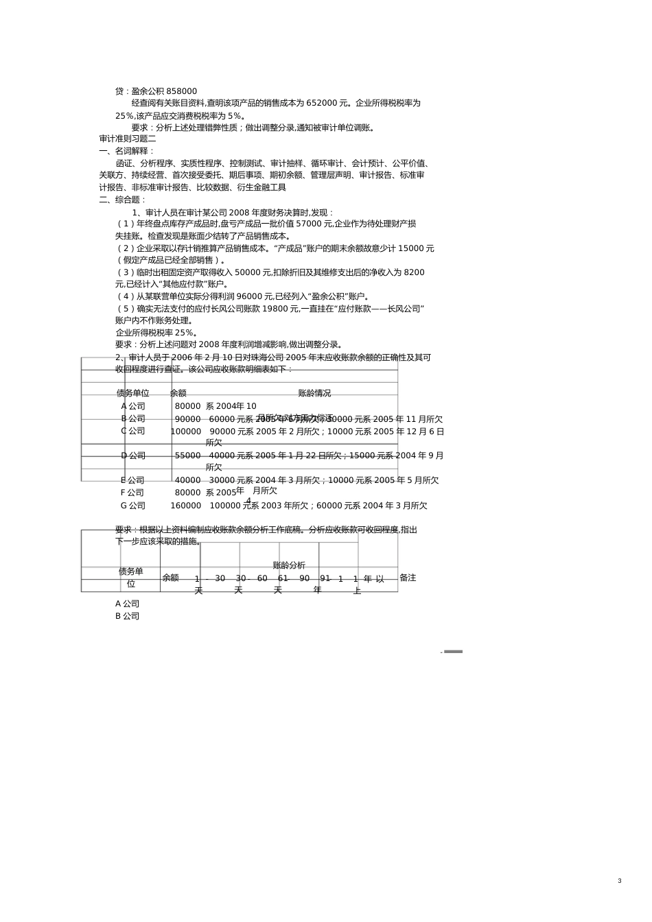 【财务管理内部审计 】审计准则自学考题_第3页