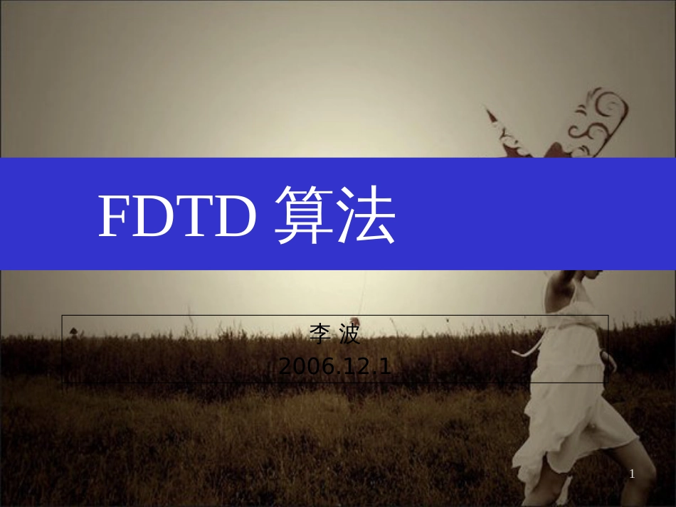 FDTD简介差分运算基本概念FDTD基本原理解的稳定性数值色散吸收[共18页]_第1页