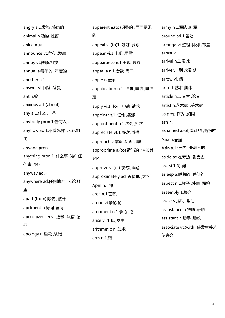 成人本科学士学位英语词汇汇总[共5页]_第2页