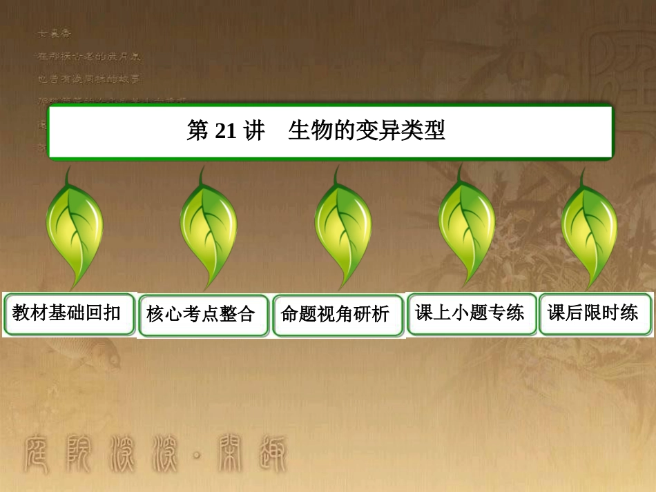 高三生物一轮复习专题课件：必修二--生物的变异类型_第1页