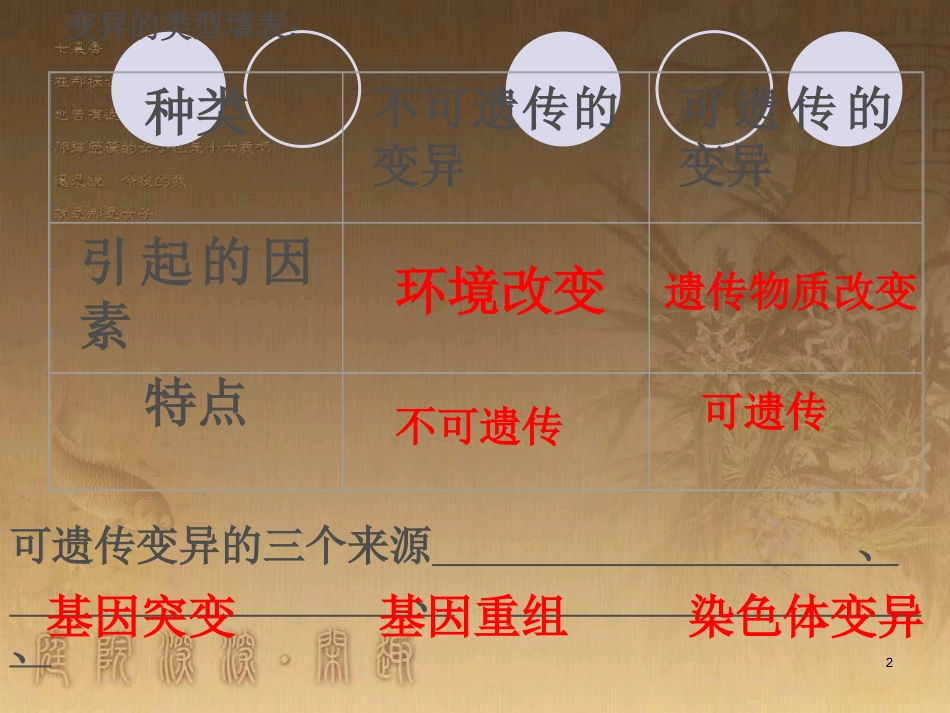 高三生物一轮复习专题课件：必修二--生物的变异类型_第2页