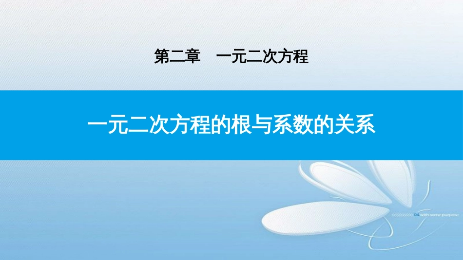 第二章一元二次方程一元二次方程的根与系数的关系_第1页