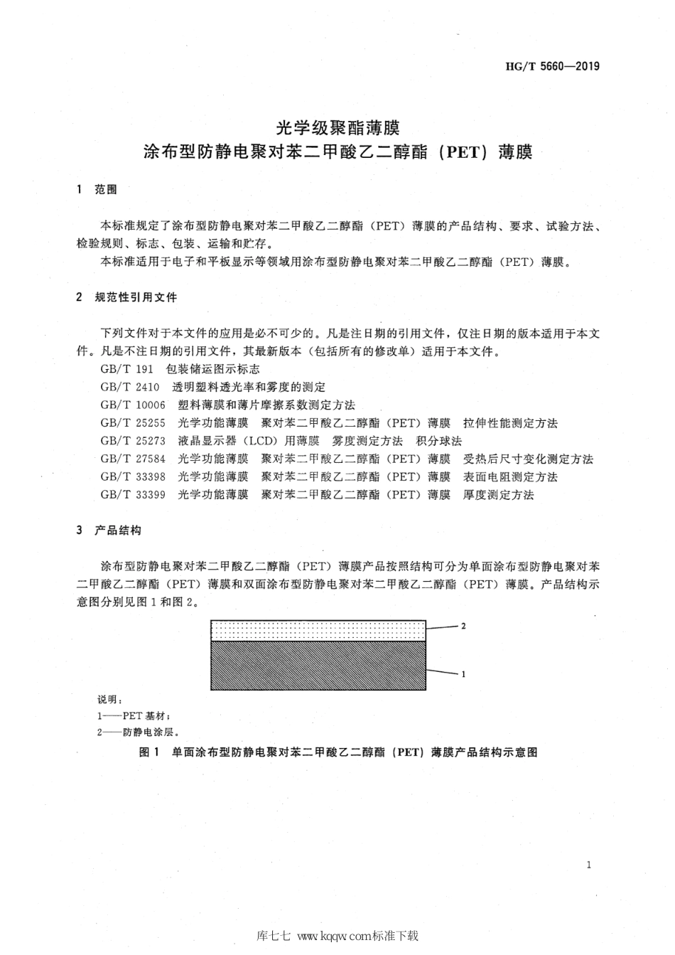 HG∕T 5660-2019 光学级聚酯薄膜 涂布型防静电聚对苯二甲酸乙二醇酯（PET）薄膜_第3页