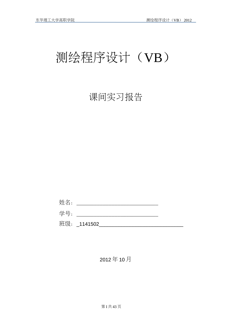 测绘程序设计实习报告参考_第1页