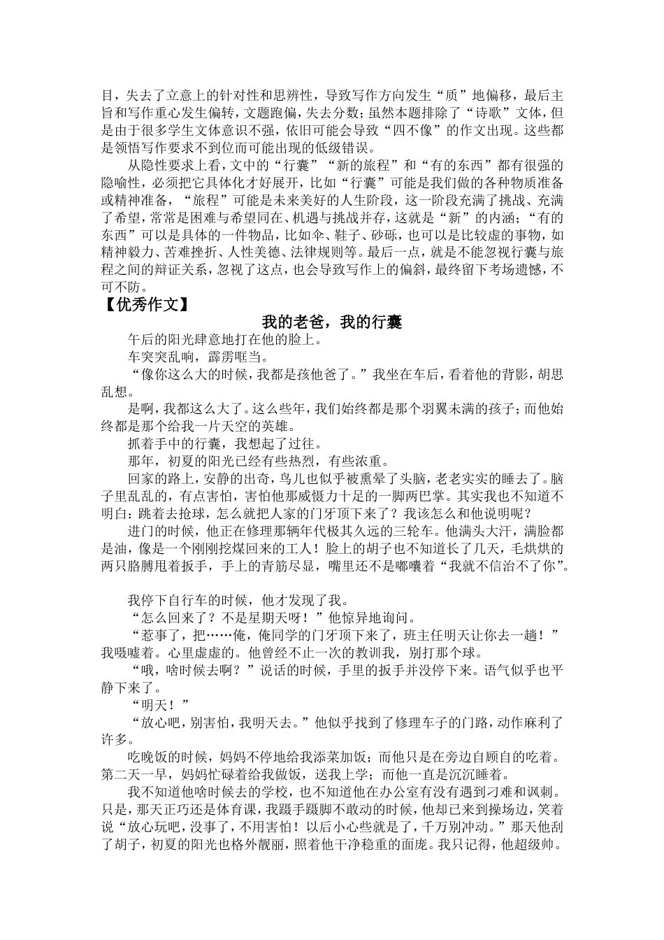 语文高考山东卷优秀作文_第2页