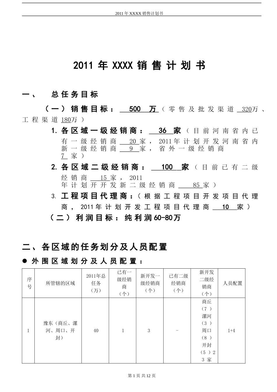 XX电器销售计划书_第2页