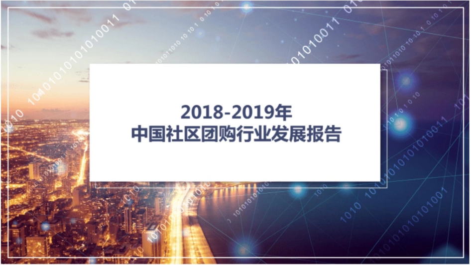 20182019Year中国社区团购行业报告_第1页