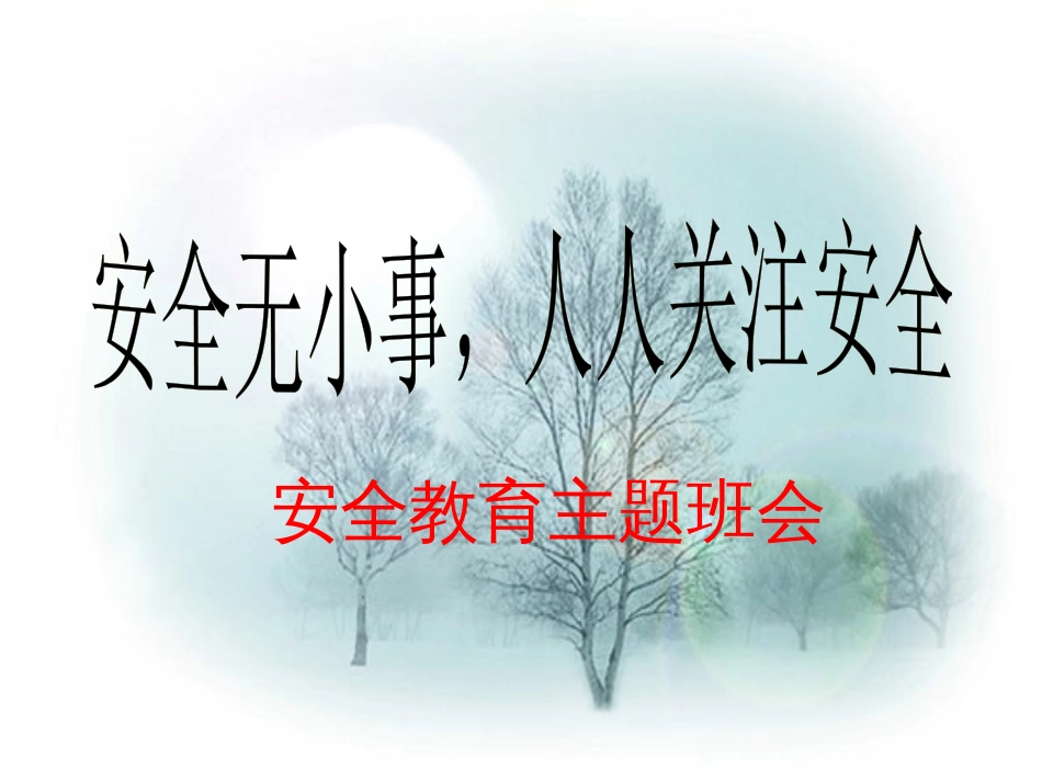 安全教育主题班会ppt课件_第1页