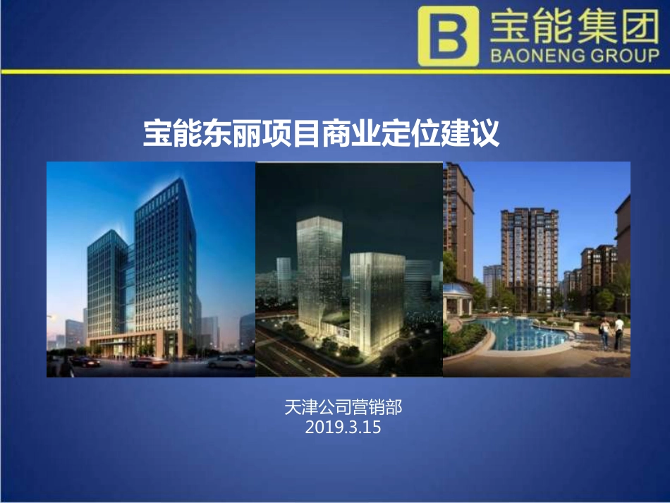 2019宝能东丽项目商业定位建议_第1页