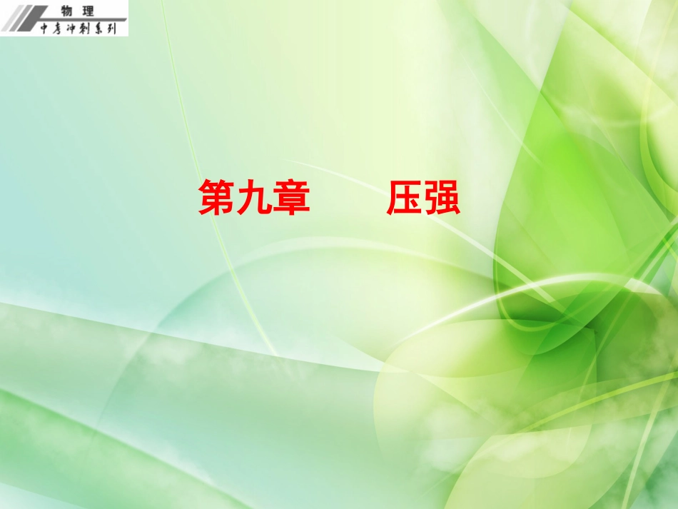 中考冲刺人教版初中物理中考复习总结课件《第九章压强》ppt课件_第1页