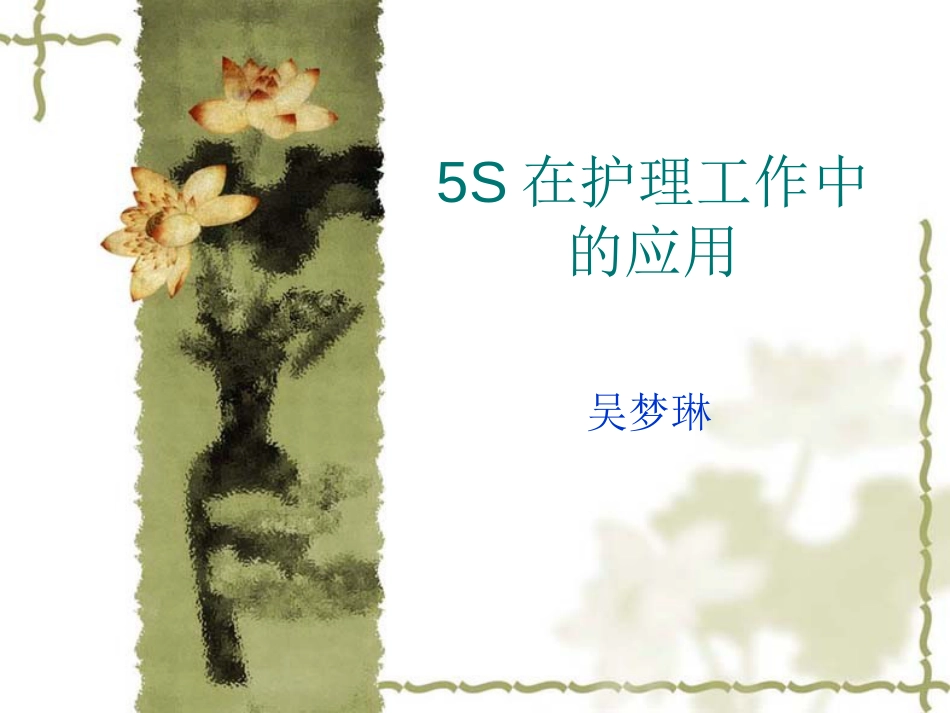 5S在护理工作中的应用_第1页