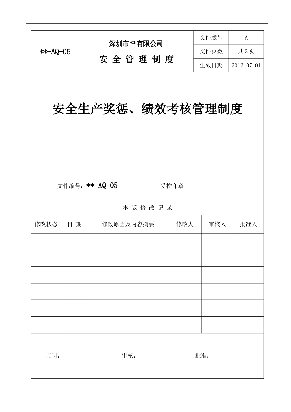 安全生产奖惩、绩效考核管理制度_第1页