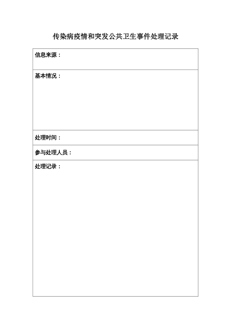 传染病疫情和突发公共卫生事件处理记录_第1页