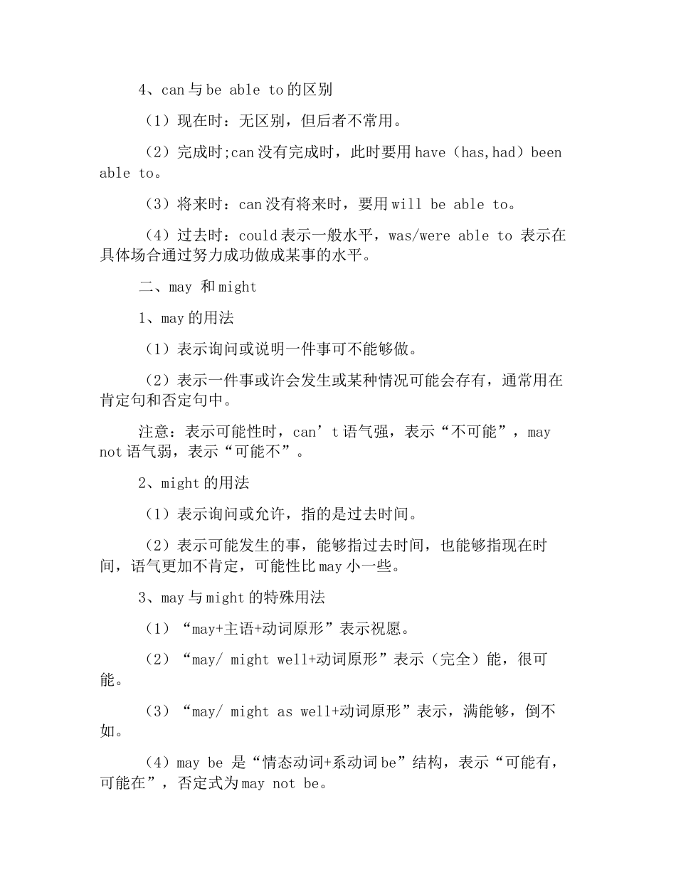 2019高考英语：情态动词知识点_第2页