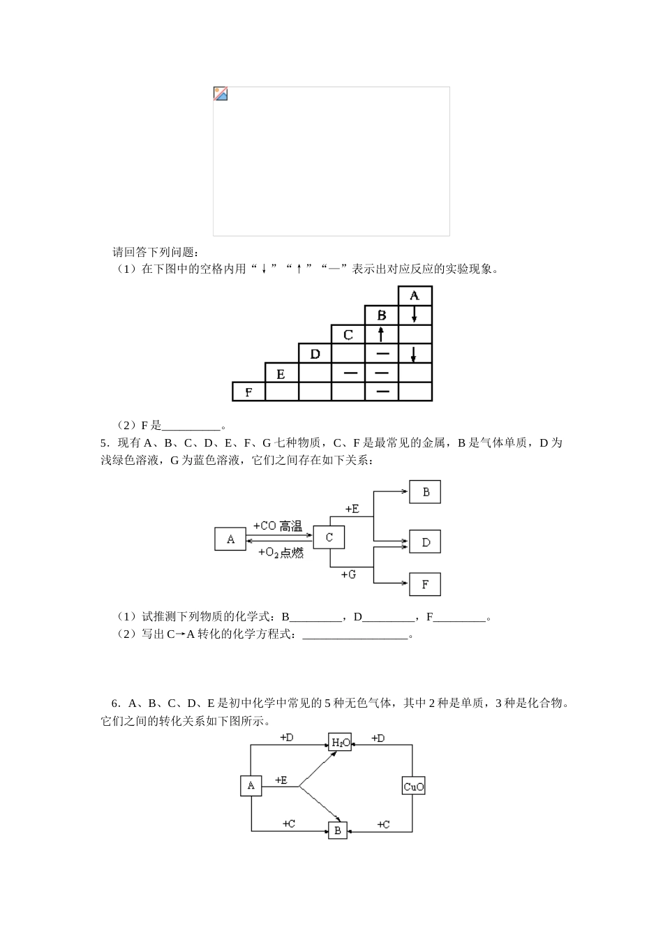 初三化学推断题专项练习含答案_第3页