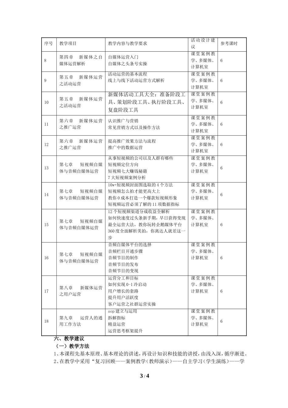 《新媒体运营》课程标准_第3页