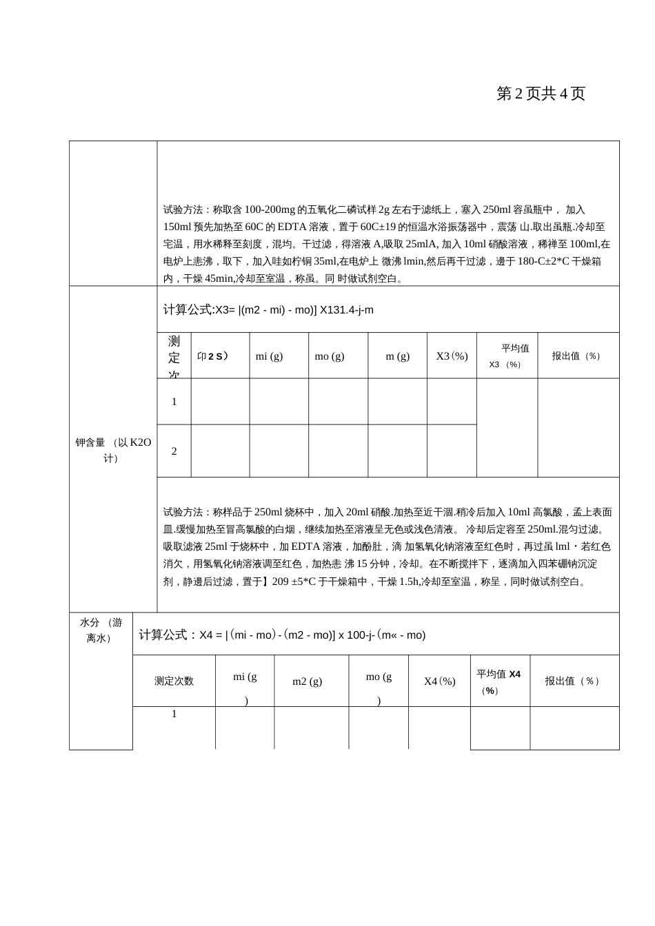 有机无机肥料检验原始记录_第2页