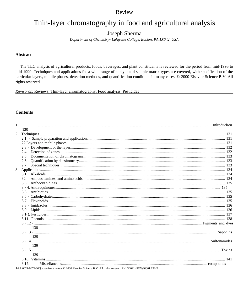 Thinlayer chromatography in food and agricultural analysis  _第1页