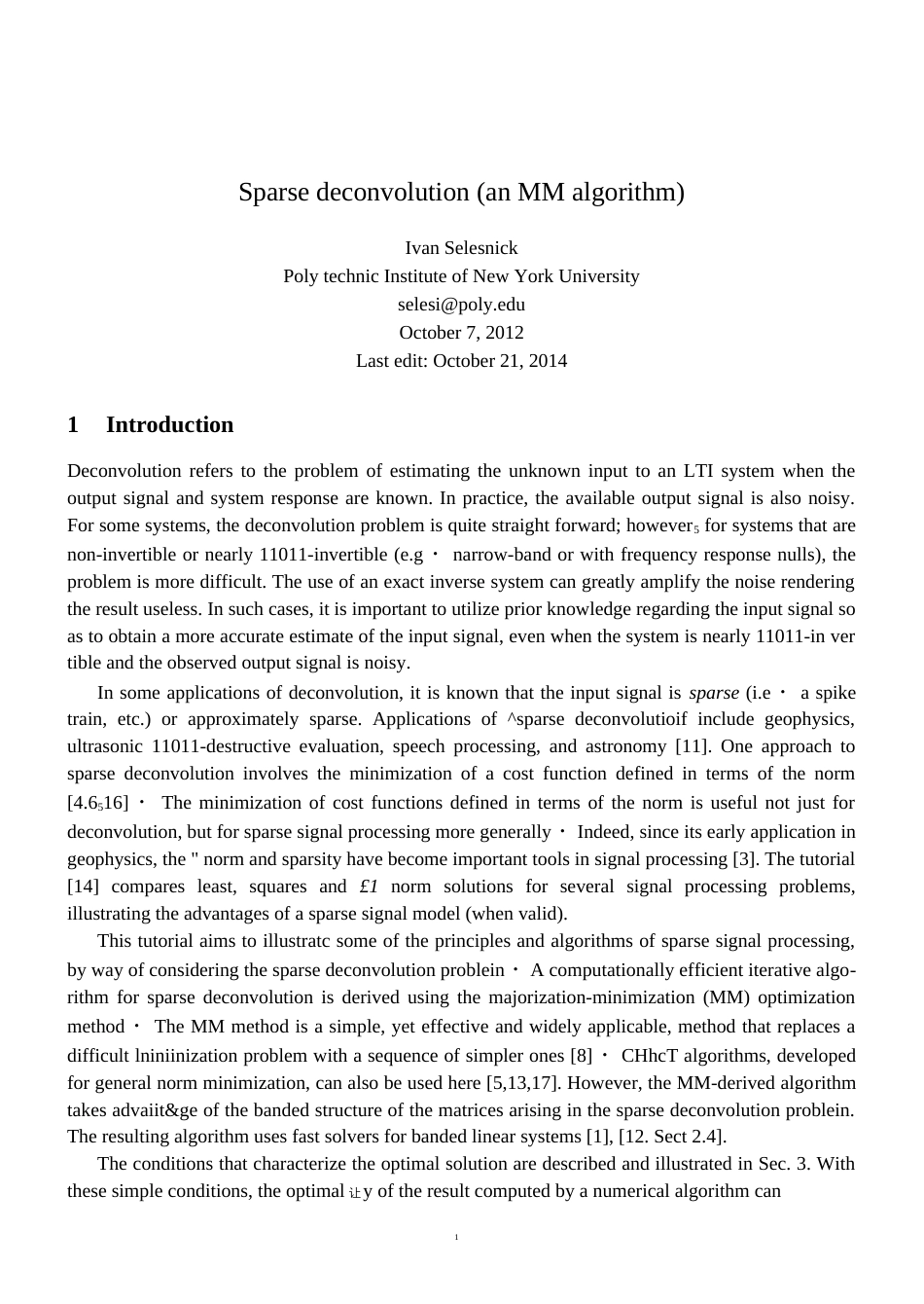 Sparse deconvolution an MM algorithm_第1页