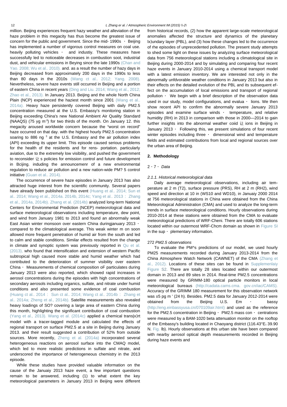 OntheseverehazeinBeijingduringJanuary2013UnravelingtheeffectsofmeteorologicalanomalieswithWRF˜hem _第2页