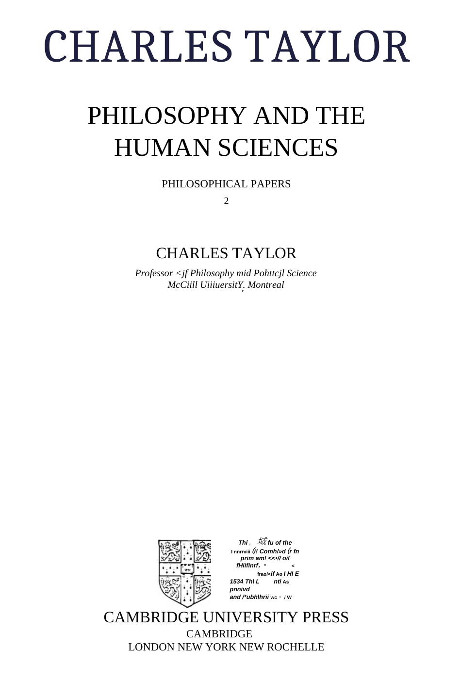 Charles TaylorPhilosophy and the human sciences Philosophical Papers 2Cambri._第2页