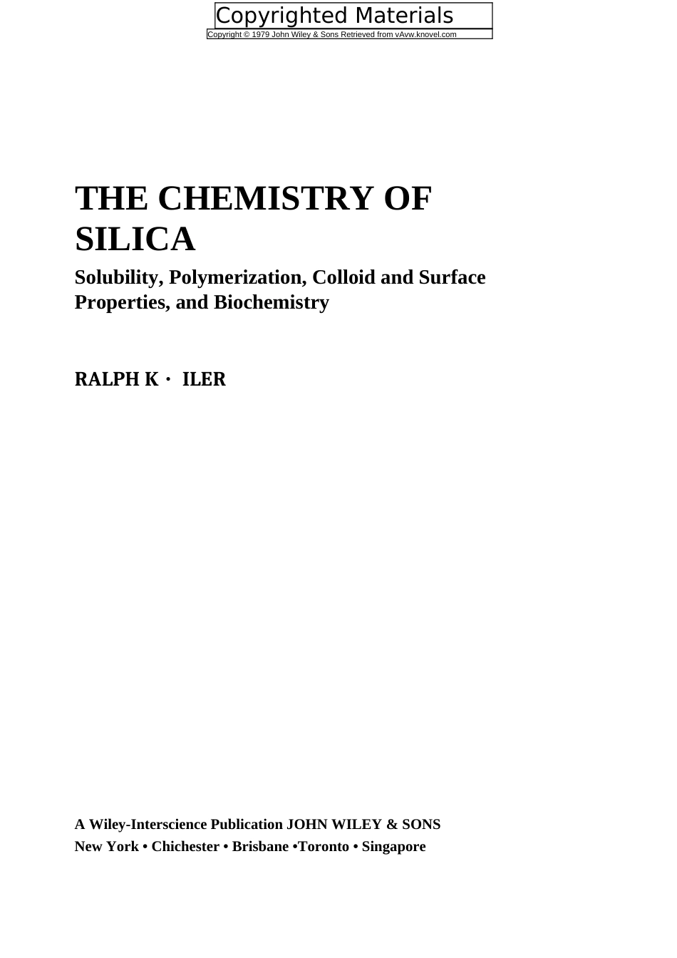 THECHEMISTRYOFSILICA二氧化硅的化学_第1页