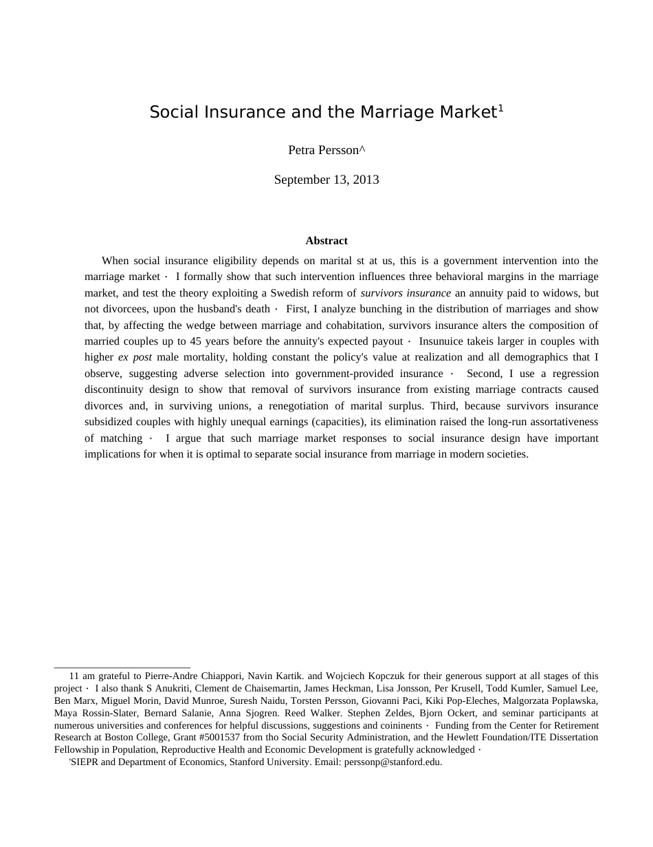 Social Insurance and the Marriage Market  _第1页