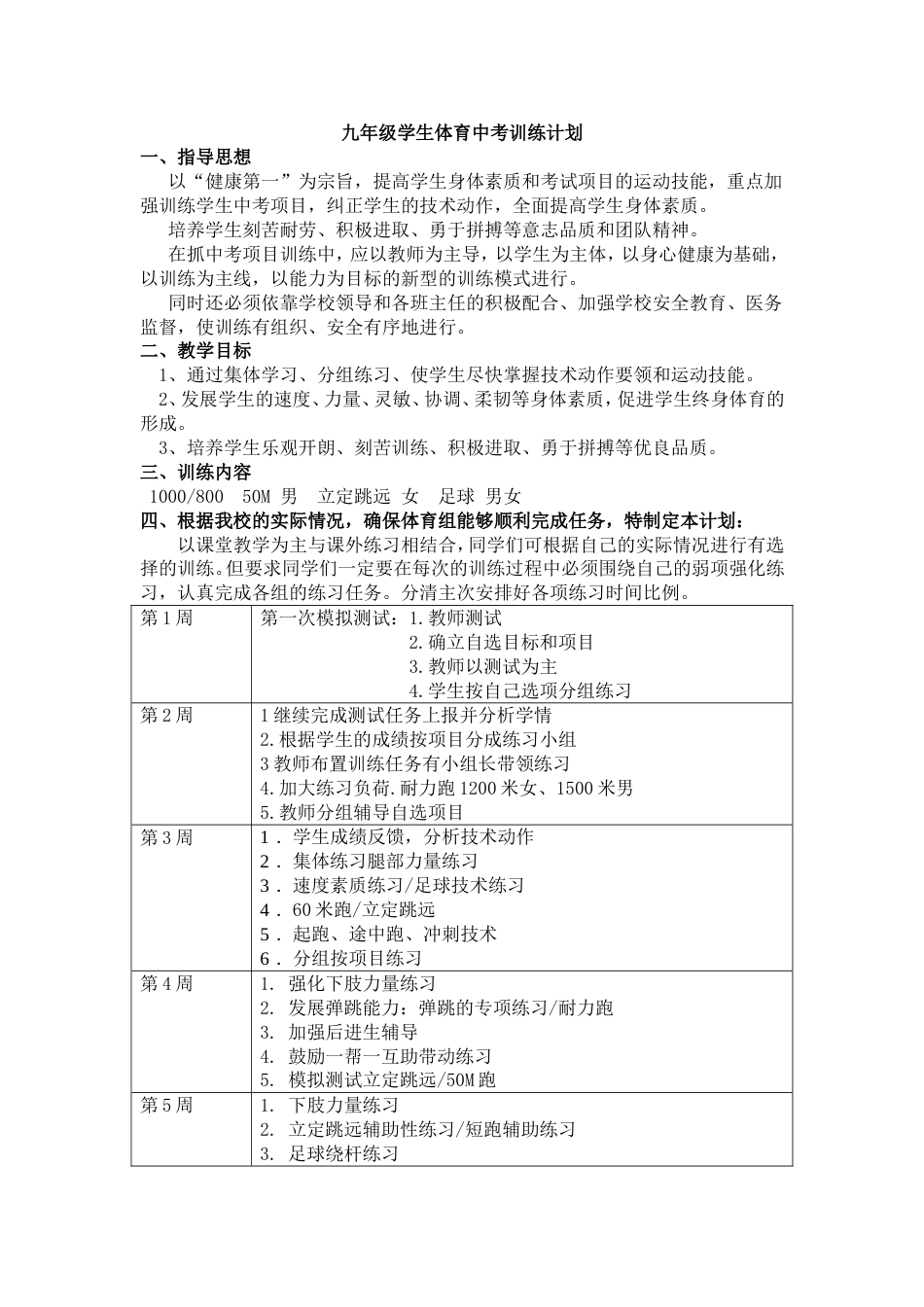 初三体育中考训练计划_第1页