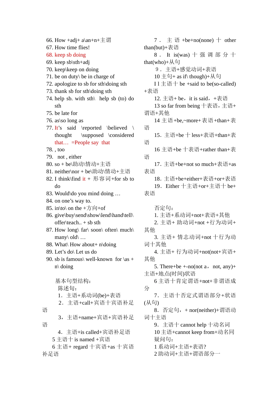 中职高考英语固定句型_第2页