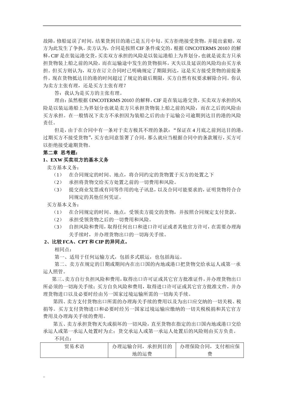 国际贸易实务的课后答案 最全_第2页