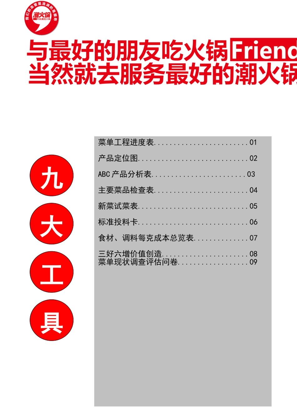 麦当劳餐厅菜单工程系统 M000-工具目录_第1页