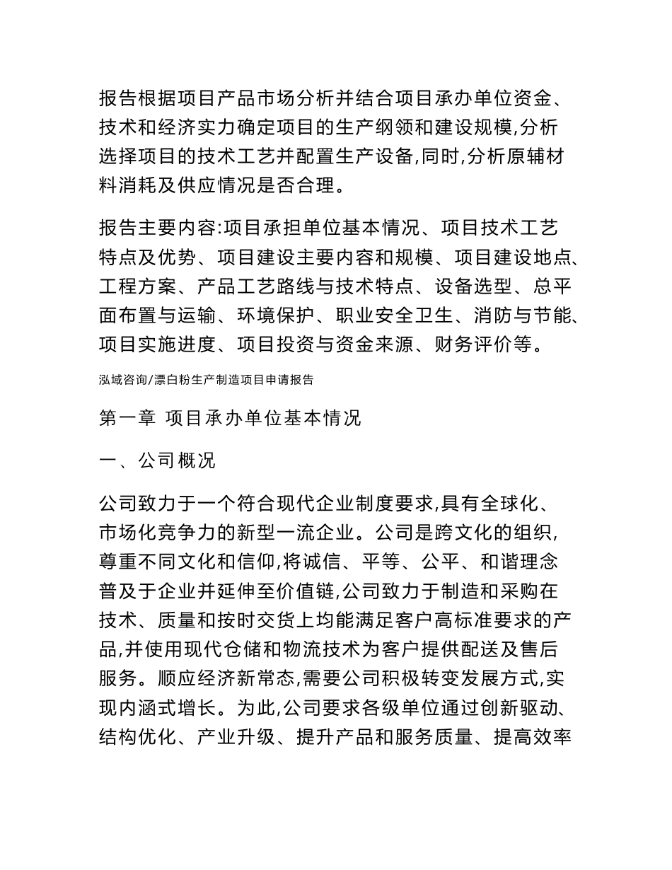 山西漂白粉生产制造项目申请报告（立项申请）_第3页